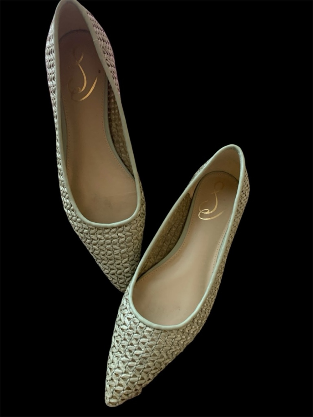 Sam Edelman Woven Pointed Flats in Sage Green - Picture 2 of 5